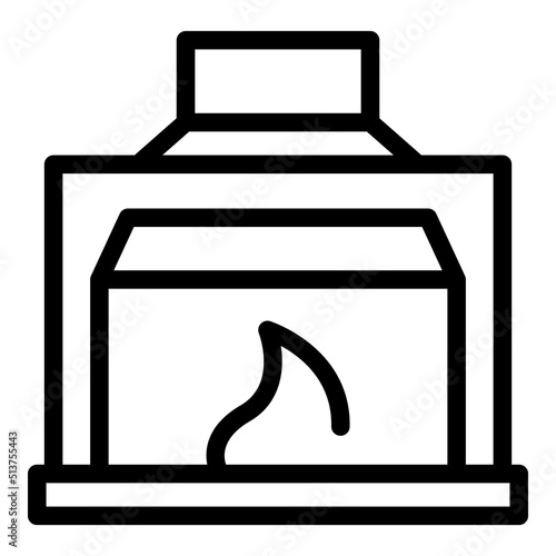 Air furnace icon outline vector. Fire burning. Industrial heater