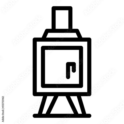 House furnace icon outline vector. Fire burning. Wood stove