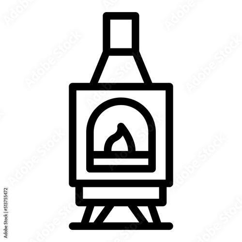 Mantel furnace icon outline vector. Gas burning. Stove heater