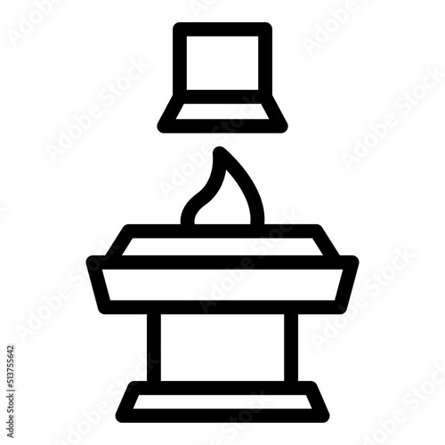 Metallurgy furnace icon outline vector. Burning fire. Industrial stove