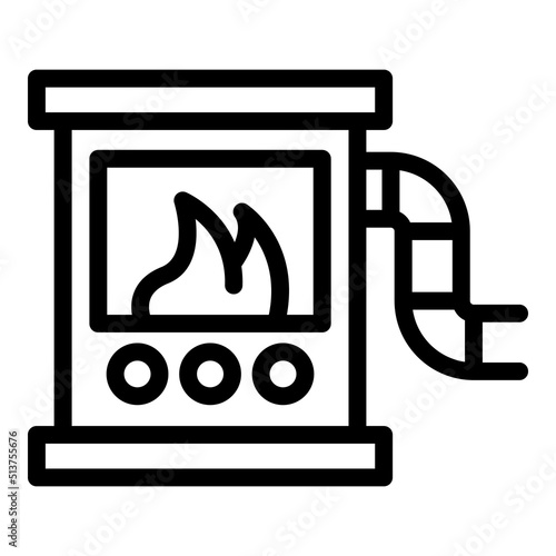 Service furnace icon outline vector. Stove heater. Log heat
