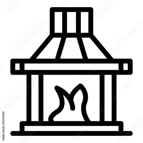 Heat furnace icon outline vector. Stove heater. Fire burning