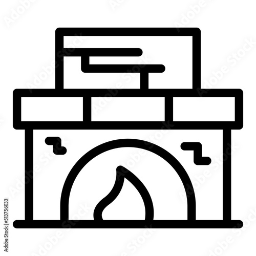 Fireplace icon outline vector. Furnace gas. Wood industry