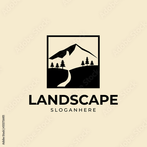 Landscape logo design illustration vector template
