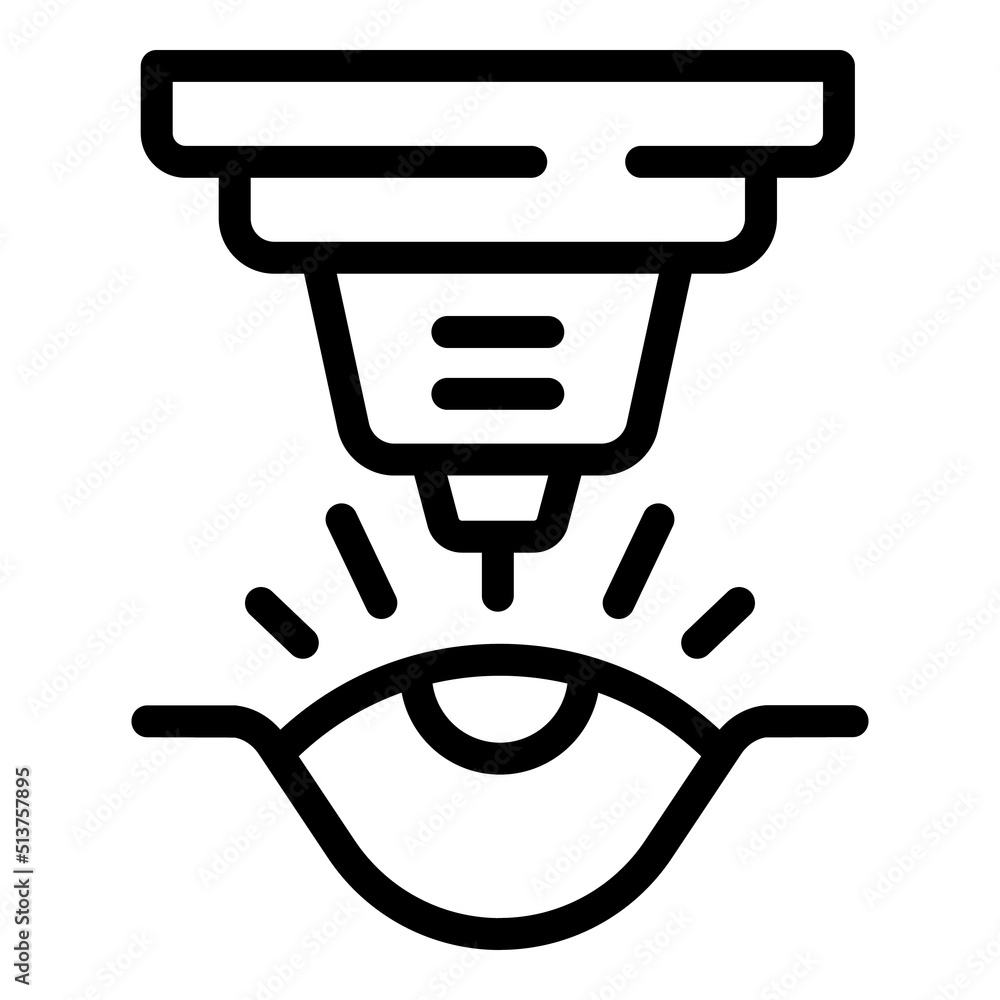 Laser eye device icon outline vector. Surgery glasses. Vision correction Laser eye device icon outline vector. Surgery glasses. Vision correction