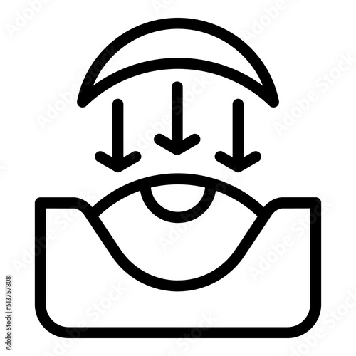 Eye lens icon outline vector. Test contact. Health drop