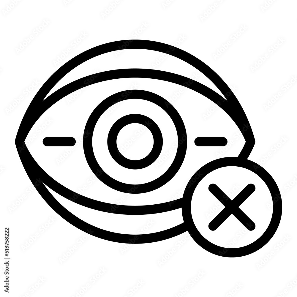 Reject eye correction icon outline vector. Laser vision. Surgery glasses Reject eye correction icon outline vector. Laser vision. Surgery glasses