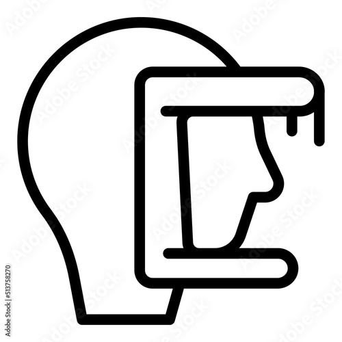 Head eye correction icon outline vector. Optician procedure. Vision laser