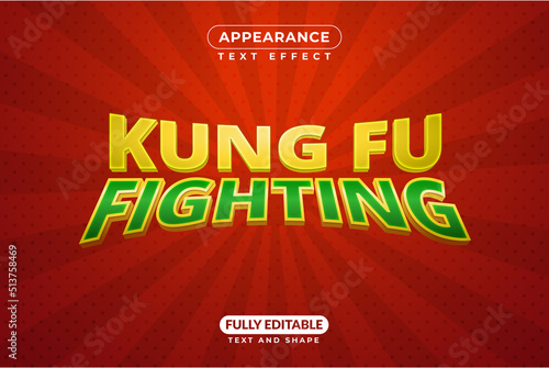 Kungfu Fighting Fighter Battle Editable Vector Text Effect For Branding, Mockup, Social Media Banner, Cover, Book, Games, Title