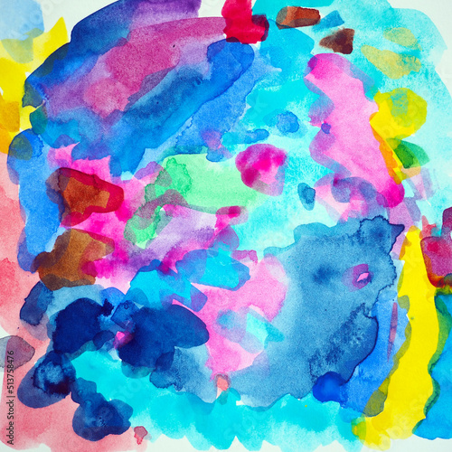 abstract art from mind mental health spiritual soul holistic vibrant color colorful healing watercolor painting illustration art therapy background brush on paper rainbow wallpaper artwork © Benjavisa Ruangvaree
