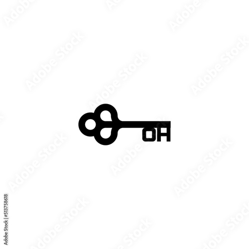 OH home key concept logo initial concept with high quality logo design