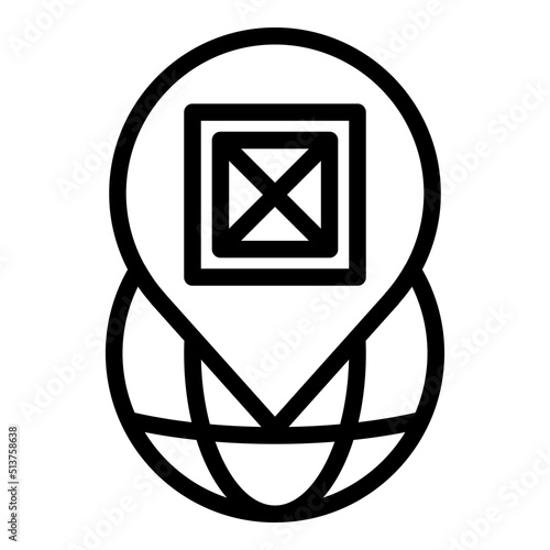 Location freight traffic icon outline vector. Van service. Transport cargo