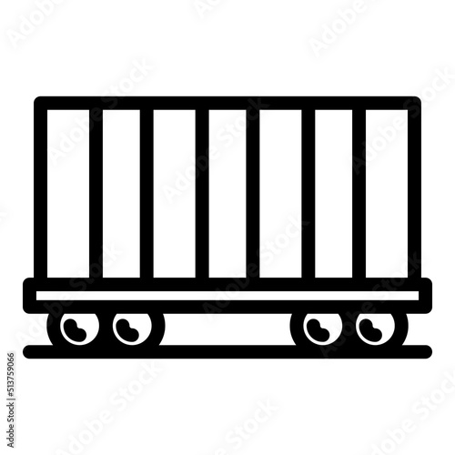 Cargo wagon icon outline vector. Trailer service. Truck industry