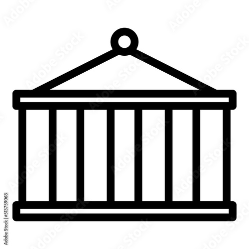 Cargo container icon outline vector. Traffic transport. Truck trailer