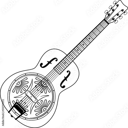 Resonator Guitar in vector photo