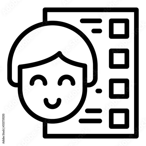 Id list icon outline vector. Cargo truck. Delivery service