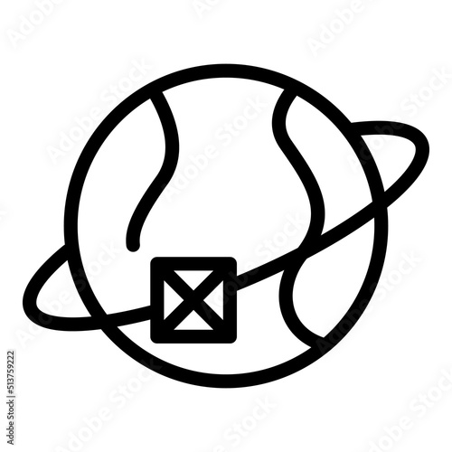 Global freight traffic icon outline vector. Van service. Cargo ship