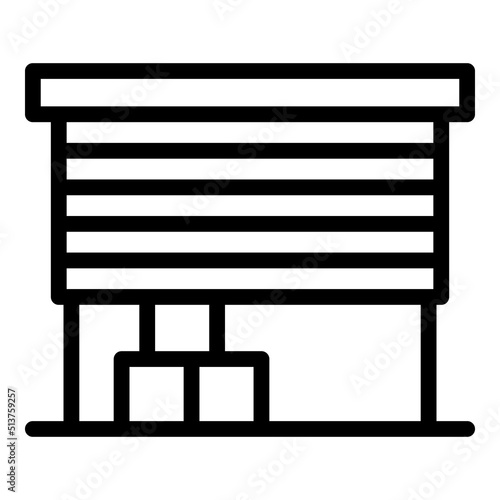 Warehouse icon outline vector. Transport cargo. Delivery van