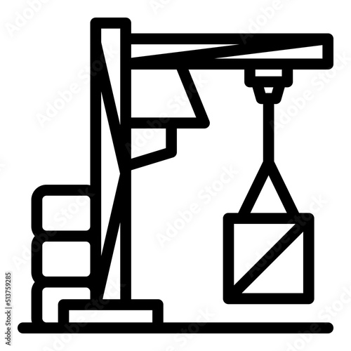 Cargo port crane icon outline vector. Traffic service. Maritime container