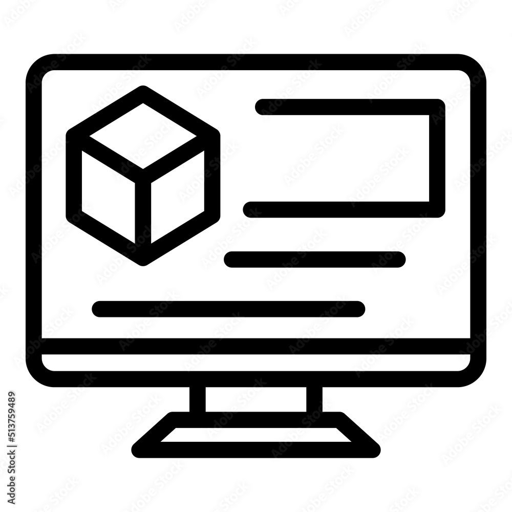 Monitor online parcel icon outline vector. Port maritime. Service export Monitor online parcel icon outline vector. Port maritime. Service export