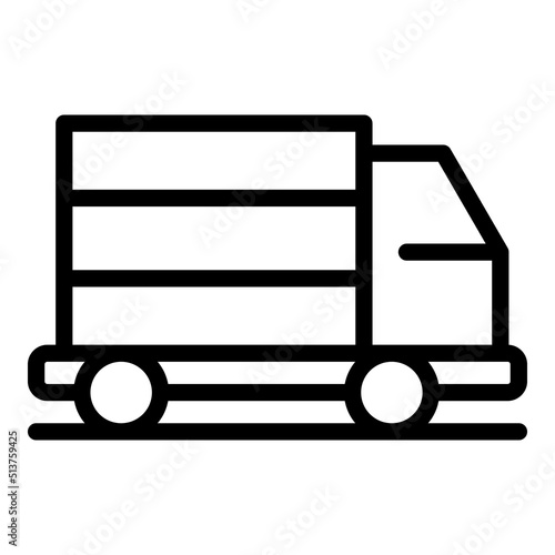 Van truck icon outline vector. Trailer service. Import car