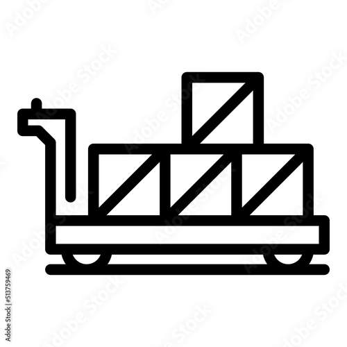 Wagon parcel icon outline vector. Cargo industry. Delivery trailer