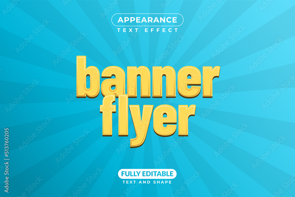 Banner Flyer Editable Vector Text Effect For Branding, Mockup, Social Media Banner, Cover, Book, Games, Title