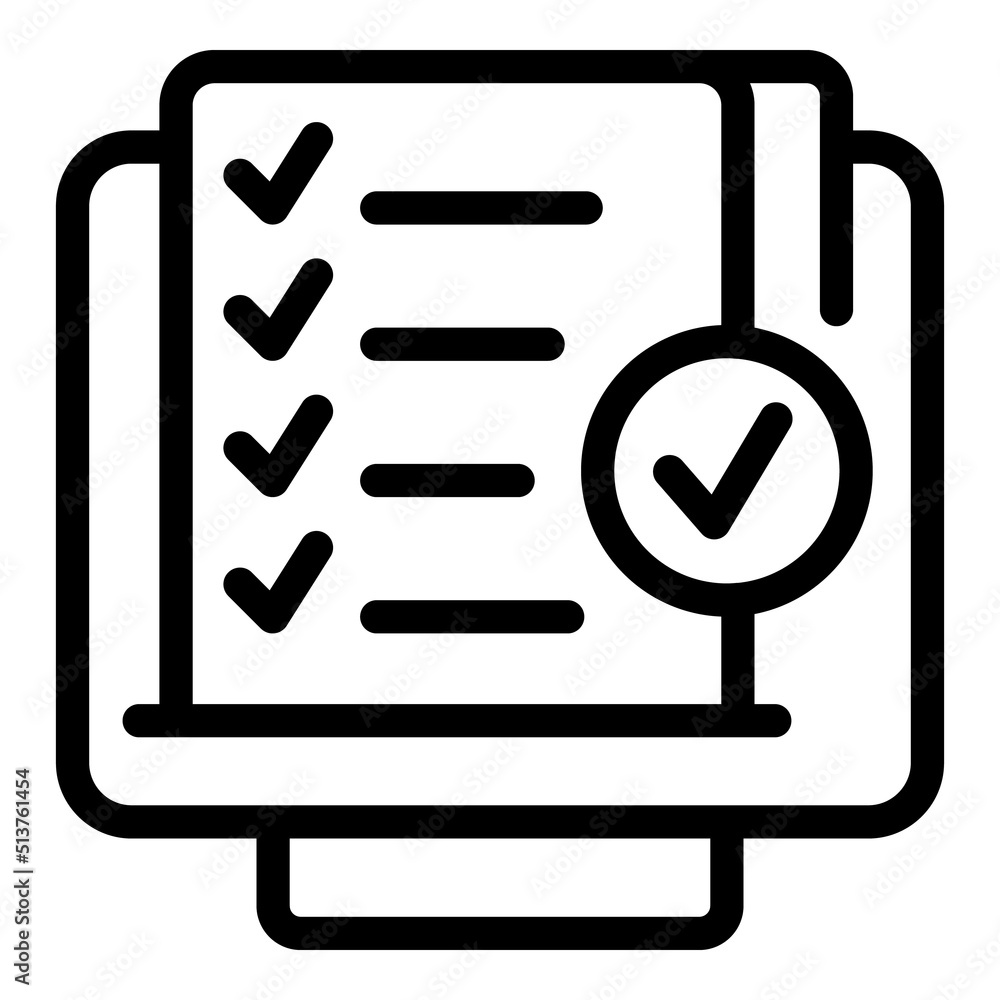 Monitor document icon outline vector. Loan credit. Form paper Monitor document icon outline vector. Loan credit. Form paper