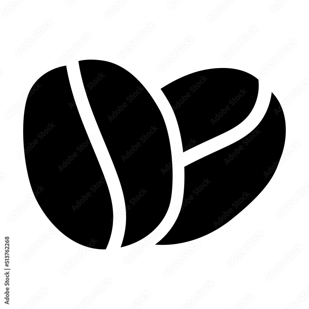 Coffee bean icon isolated on white background Coffee bean icon isolated on white background