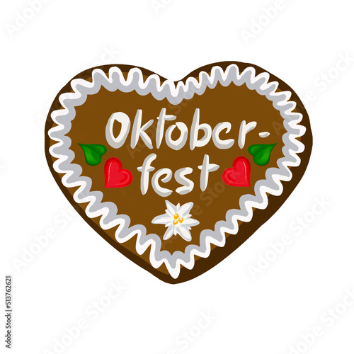 Lebkuchenherz Oktoberfest mit Edelweiß