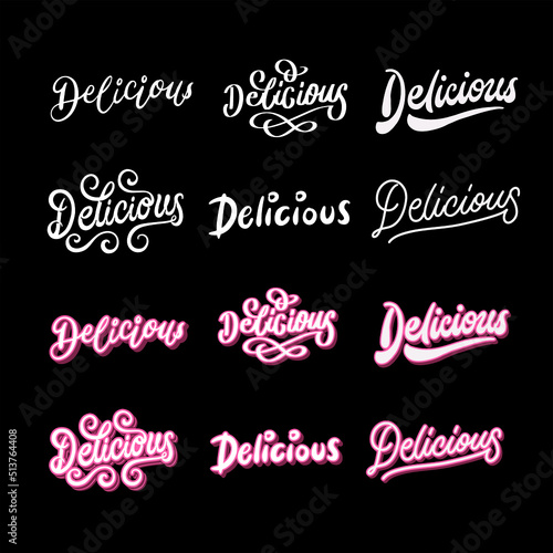 Free food vector lettering illustration logo poster brand quotes delicious design bundle
