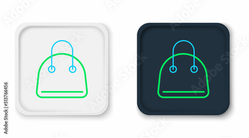 Line Handbag icon isolated on white background. Female handbag sign. Glamour casual baggage symbol. Colorful outline concept. Vector