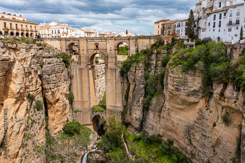 Aerial of the historic town of Ronda, Andalucia photo