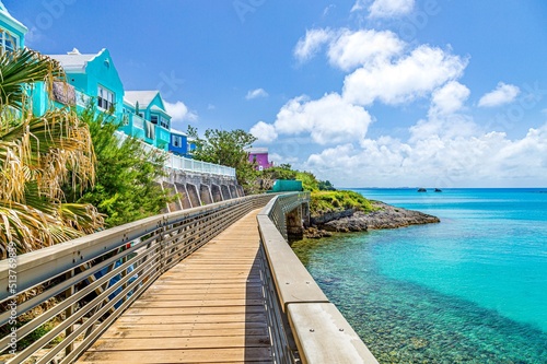 A pedestrian bridge on the Railway Trail footpath at Bailey's Bay on the North Shore, Bermuda, Atlantic photo