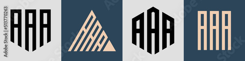 Creative simple Initial Letters AAA Logo Designs Bundle.