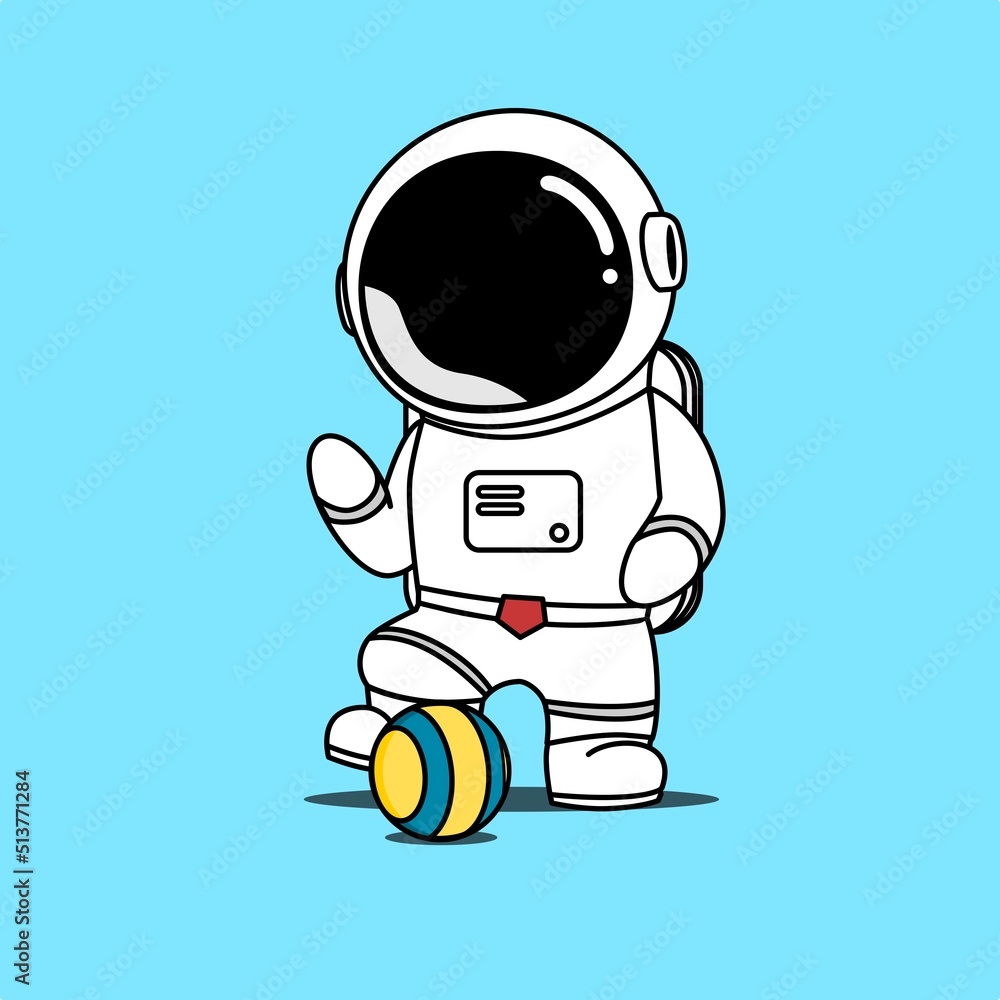 Fototapeta premium Astronaut Kicks The Ball