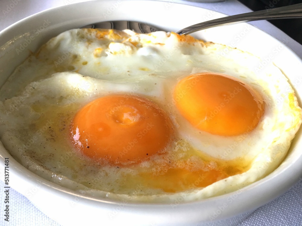 Sunny side up eggs. Top view. Close up Sunny side up eggs. Top view. Close up