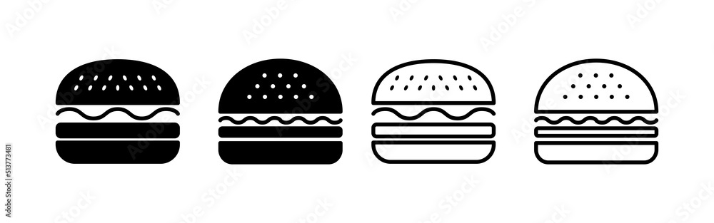 Burger icon vector. burger sign and symbol. hamburger Burger icon vector. burger sign and symbol. hamburger