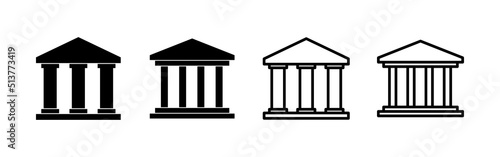 Bank icon vector. Bank sign and symbol, museum, university photo
