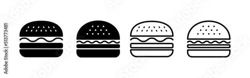Burger icon vector. burger sign and symbol. hamburger