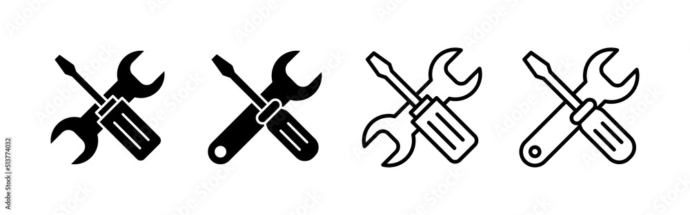 Repair tools icon vector. tool sign and symbol. vectorting icon. Wrench and screwdriver. Service Repair tools icon vector. tool sign and symbol. vectorting icon. Wrench and screwdriver. Service