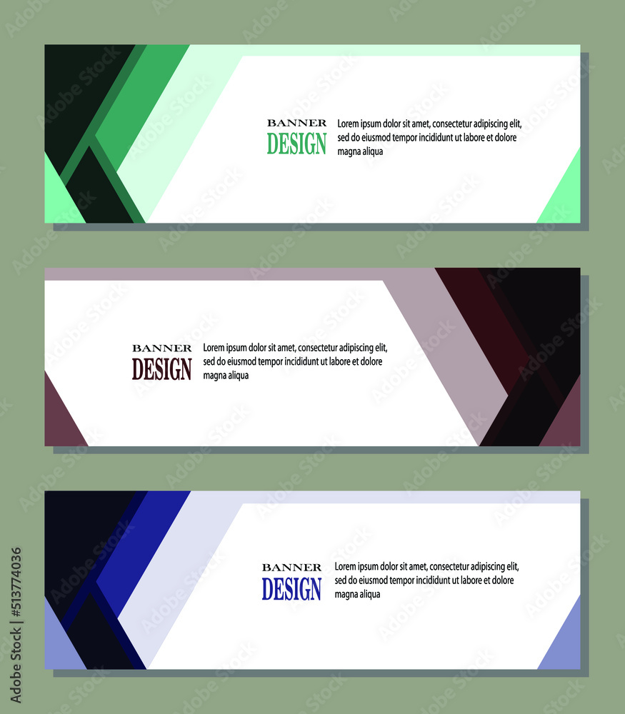 Naklejka premium Set of Corporate web banner design template.