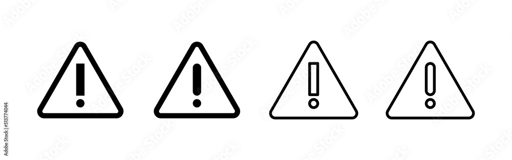 Exclamation danger icon vector. attention sign and symbol. Hazard warning attention sign Exclamation danger icon vector. attention sign and symbol. Hazard warning attention sign