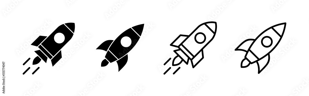 Rocket icon vector. Startup sign and symbol. rocket launcher icon Rocket icon vector. Startup sign and symbol. rocket launcher icon