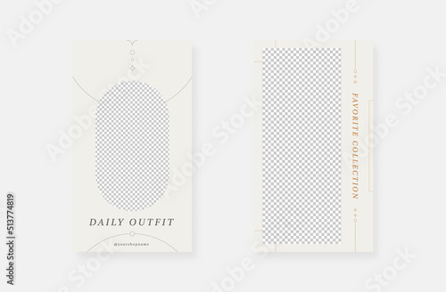 Minimalist fashion social media stories. Trendy editable social media stories template. Vector illustration.