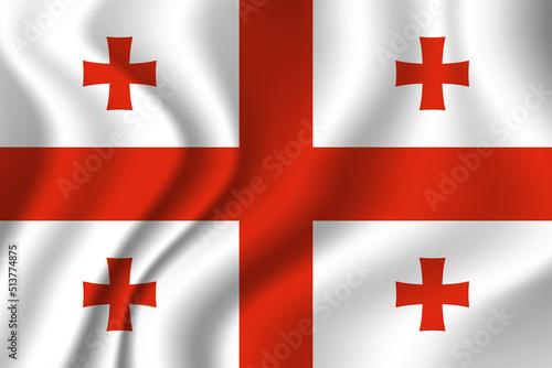 Flag of Georgia. Georgian national symbol in official colors. Template icon. Abstract vector background
