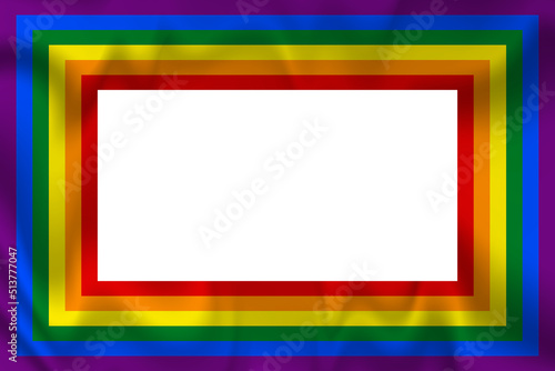 Flag LGBT icon, squared frame. Template design, vector illustration. Love wins. LGBT symbol in rainbow colors. Gay pride collection. Copy space