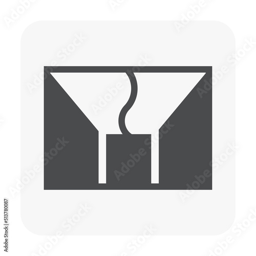 Dropped ceiling in empty room vector icon. Modern interior design idea with board, drywall or plasterboard at high for installation hidden light. Building and space for bedroom, living room, showroom.