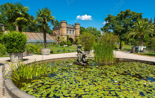 Entrance to the botanical gardens at the castle, Karlsruhe, Baden Wuerttemberg, Germany photo