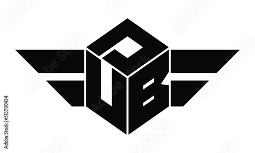 DUB three letter gaming logo in polygon cube shape logo design vector template. wordmark logo | emblem logo | monogram logo | initial letter logo | sports logo | minimalist logo | typography logo |